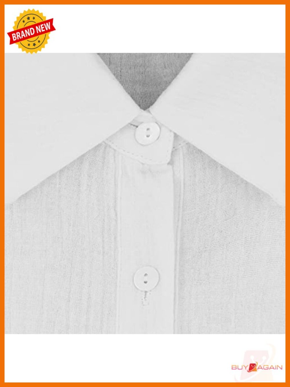 Women's Cotton Button Down Midi Dress with Pockets - Picture 5 of 6